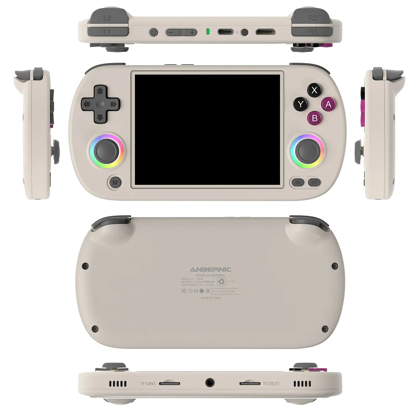 ANBERNIC RG40XX H Retro Handheld Game Console 64 Bit 4.0 Inch IPS Screen Linux WIFI Bluetooth HDMI Output Video Game Player.