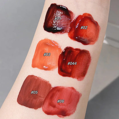 Dark Black Mirror Water Lip Gloss Moisturizing Juice Glass Tea Brown Red Lipsticks Lasting Non-stick Cup Korean Makeup Cosmetics.