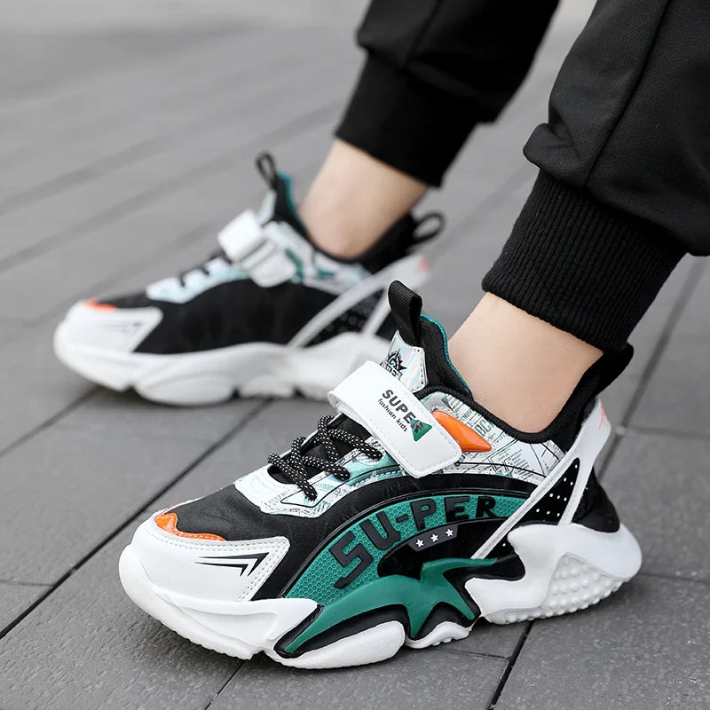 Sport Kids Leather Sneakers Four Season Boys Casual Shoes Non Slip Children Fashion School Walking Running Shoes Size 28-39.