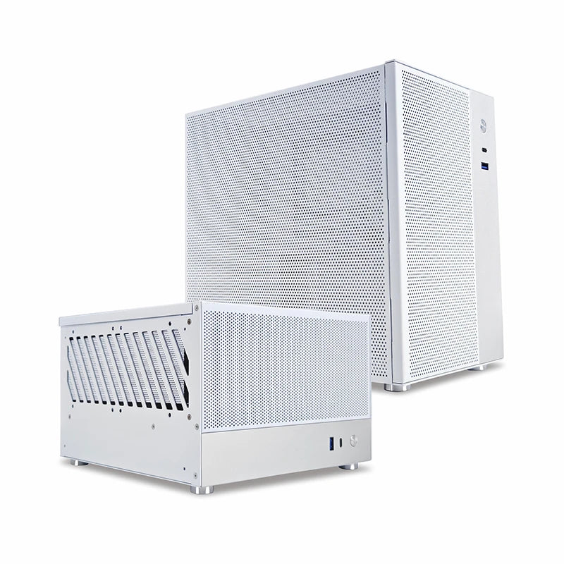 METALFISH T20 Mini ITX White Case 9L Compact PC Chassis Support Flex PSU/240mm GPU/100mm Cooler/180 Liquid Cooler.