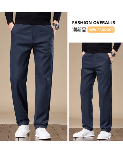 Men's Slim-Fit Straight-Leg Casual Trousers for Young and Middle-Aged Men - New Autumn Collection.