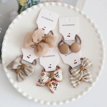 10Pcs/Lot, Elastic Hair Bow Clips for Children, Children's Headwear Hair Accessories for girls, Cute Hair ties, Lovely Hair Rope.