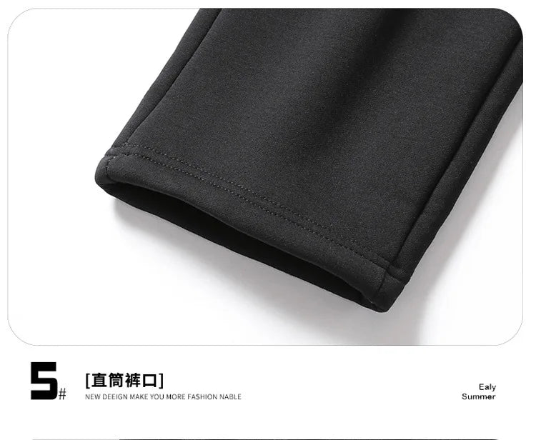 Winter Men's Cotton Fleece-Lined Sweatpant Men Plush Thick Lambswool Thermal Drawstring Trousers Casual Comfortable Sports Pants.