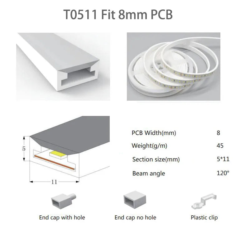 IP67 Waterproof Flexible LED Neon Silicone Light Tube For WS2812B WS2811 WS2815 5050 COB RGB Light Strip Ourdoor Decoration.