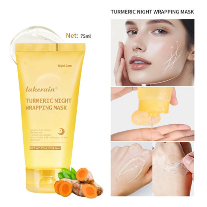 Kojic Acid Turmeric Overnight Wrapping Peel Off Mask Nourishes Hydrolyzed Collagen Glowing Skin Skin Firmnes Korean Skincare.