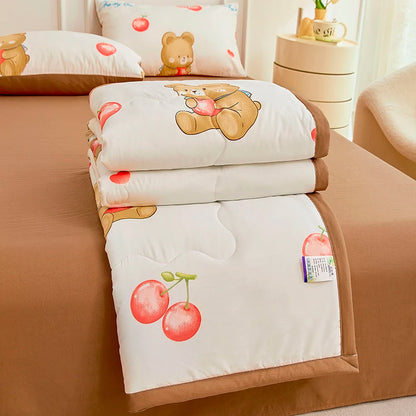 1pc Thin Duvet for Summer Quilt Single/Double/Queen Size Comforter Printed Blanket Home Soft Bedspread edredones (No Pillowcase)