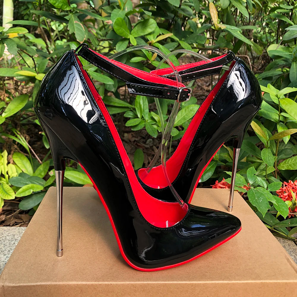 Customize 16cm Extreme Metal High Heels Stilettos Sexy Women Solid Black Red inside Pumps Party Unisex Man Shoes Crossdresser.