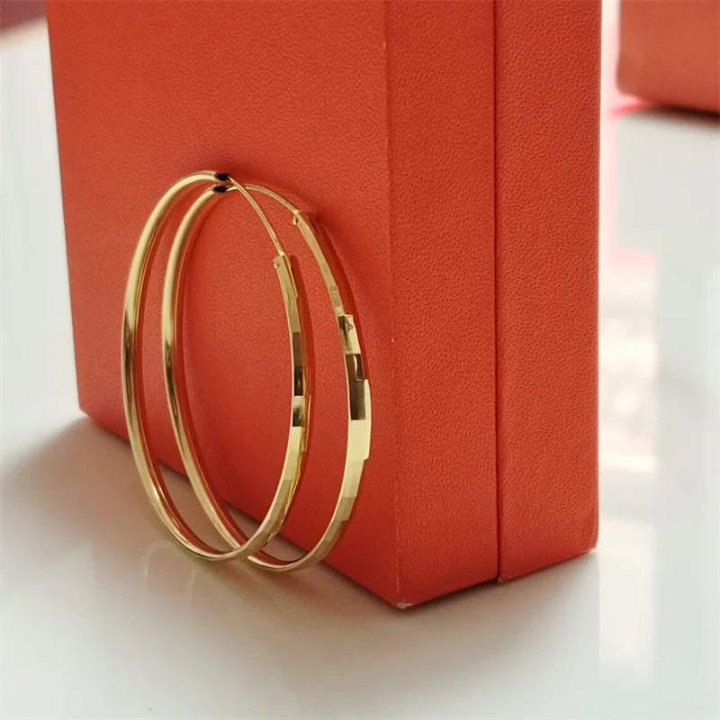 Senlissi - 925 Sterling Silver Hoop Earrings For Women 18K Gold Plated Jewelry Dazzling Women's Hoops Earrings Christmas Gifts