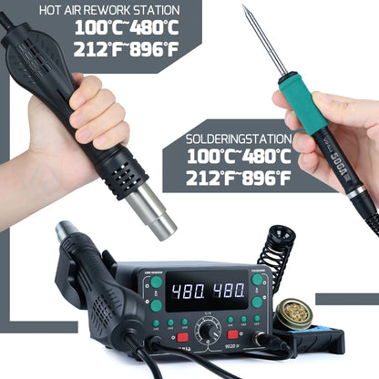 YIHUA T12 Lötkolben Station Kit Schnelle Heizung Schweißen Für SMD PCB Reparatur Werkzeuge Elektronische Auto-schlaf Hor Air rework Station
