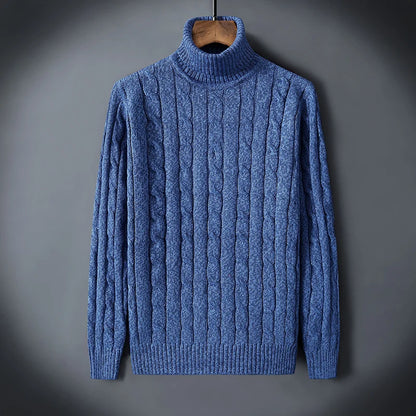 Twist Sweater Men's Turtleneck Pullovers High Neck Loose Winter Korean  Fashion Trendy Thick Warm White Sweater knitted.