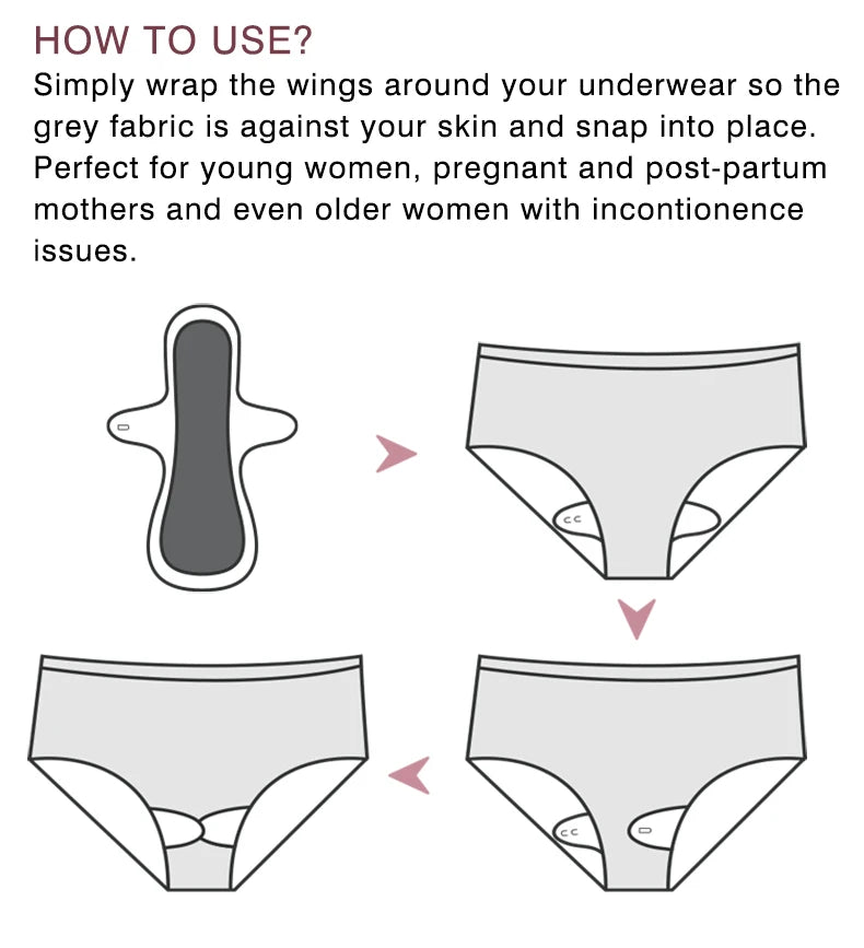 Eco-cotton Reusable Panty Liner Washable Soft Women's Menstrual Pad Sanitary High Absorbency Period Cloth Pads Breathable.