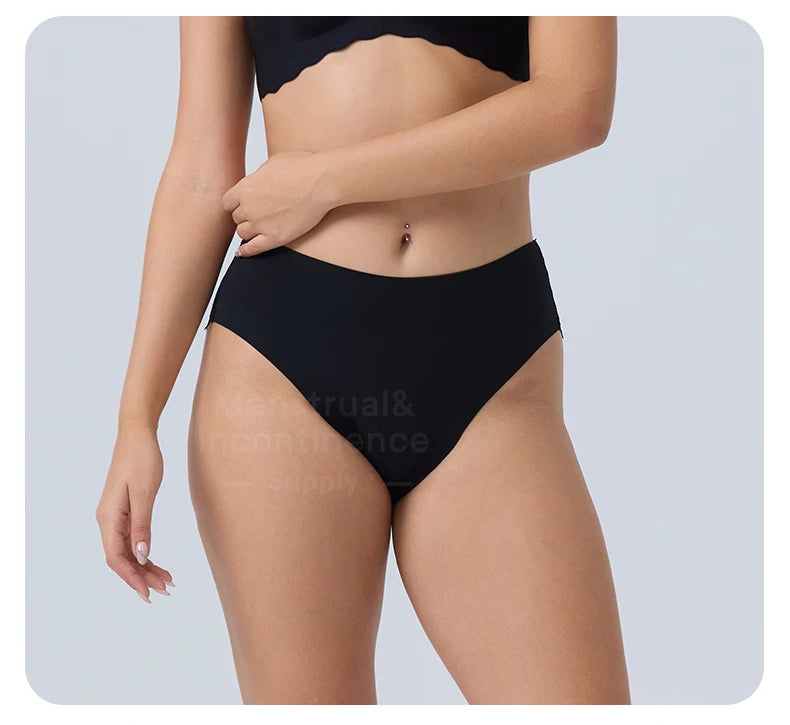 Women Period Panties 4-Layer Leakproof Lace Cheeky Brief High Absorbency Reusable Breathable Menstrual Panties.