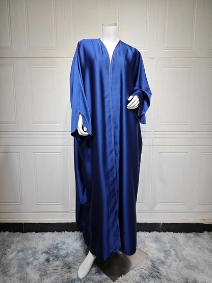 Ramadan Satin Open Kimono Abaya Dubai Luxury 2025 Muslim Kaftan Dress Abayas Women Islam Clothing Robe Femme Musulmane Kebaya