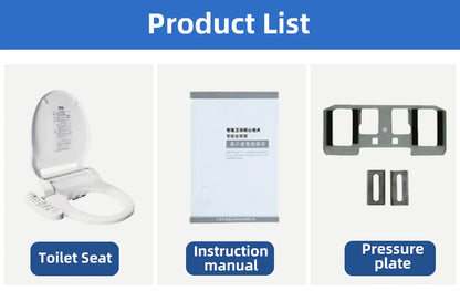 Intelligenter Bidet-Toilettensitz für Badezimmer, beheizter Sitz, langsames Schließen, warmer Trockner, hinten vorne, waschbar, warmes Wasser, Fernbedienung, Nachtlicht