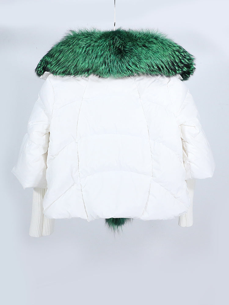 Lose Natürliche Echt Fox Pelz Kragen Mantel Dicke Neue Europäische Mode Weiße Ente Unten Jacke Winter Frauen Warme Luxus Oberbekleidung