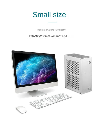 Desktop Chassis ITX Computer Case Mini NAS Computer Case Dual 3.5-Inch Hard Drive Front USB3.0 TYPEC Interface.