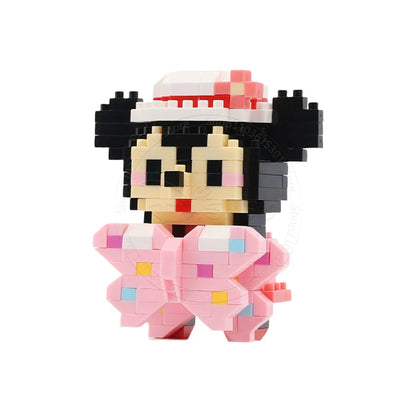 Stitch Disney Princess Elsa LinaBell Building Blocks Mickey Mouse Duck Mini Action Figures Blocks Assemble Toys Brick Kids Gifts.