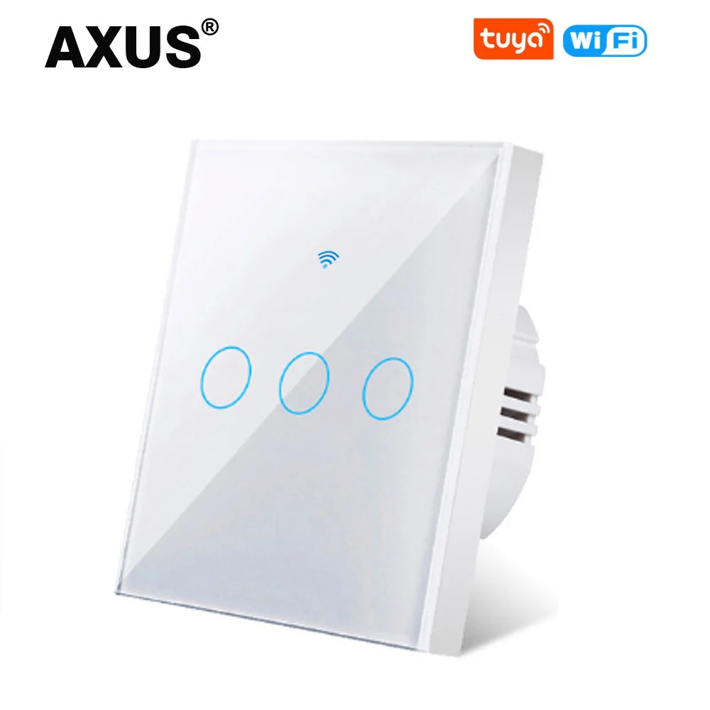 AXUS EU WiFi Smart Licht Schalter Touch Schalter RF433 Kein Neutralleiter Smart Home Leben Tuya App Steuerung Unterstützung Alexa Google Hause