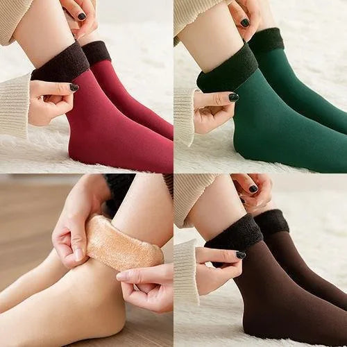 MuqiNush 5Pairs Women Winter Warm Socks Thicken Short Thermal Cashmere Snow Velvet Boots Home Floor For Outdoor Cyling Skiing.