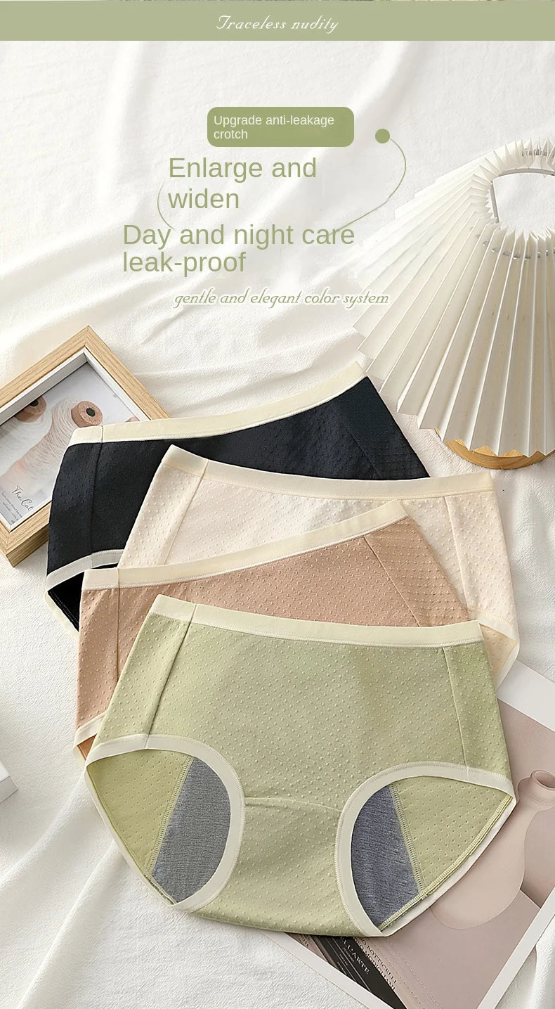 Physiological Period Leak Proof Menstrual Panties Breathable Seamless Soft Fabric Women Underwear Breifs Mesh Sanitary Pants XL.