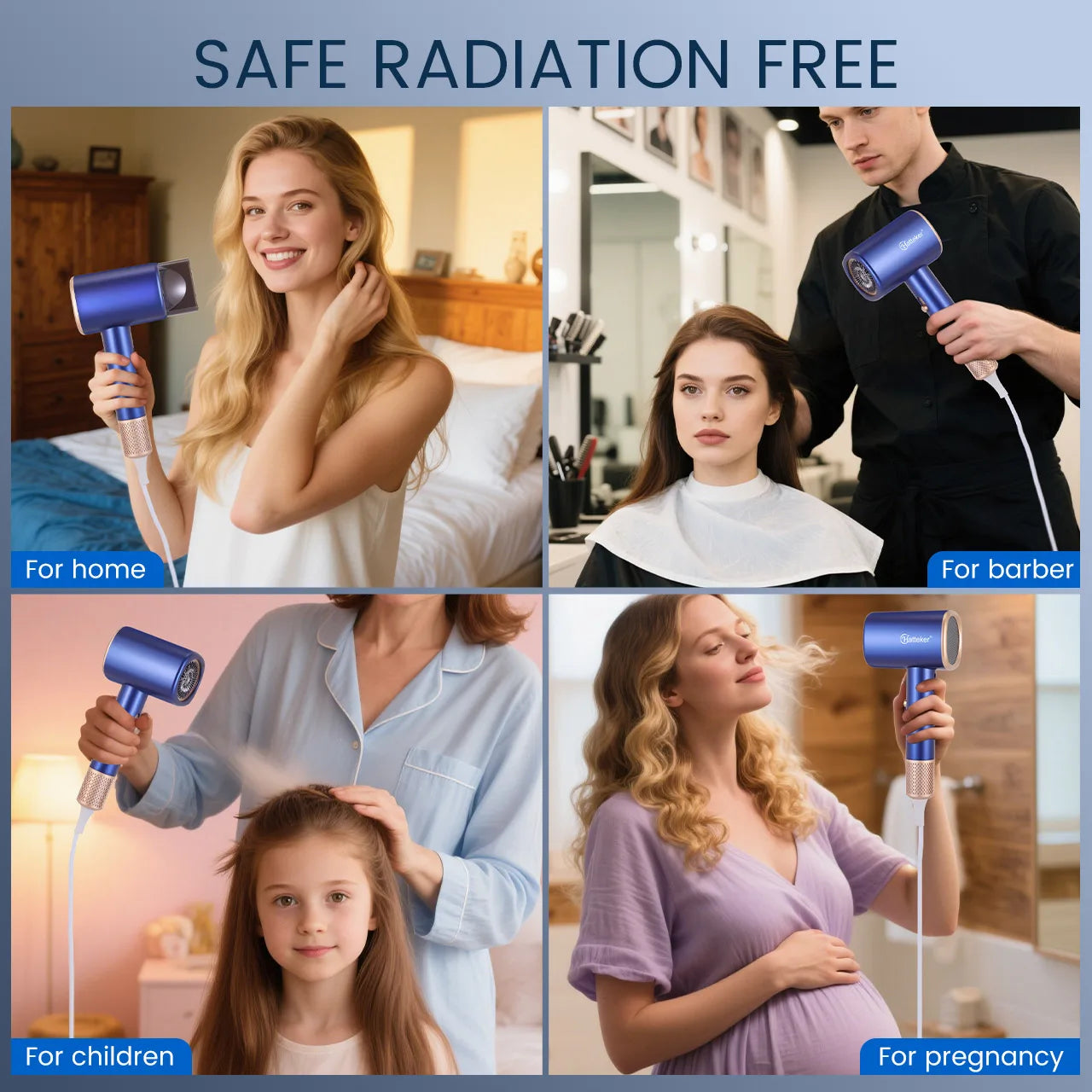 Hatteker 3200W Portable Hair Dryer 3 Temperature Settings Home Use Hotel Salon Professional Electric Blow Dryer for Travel