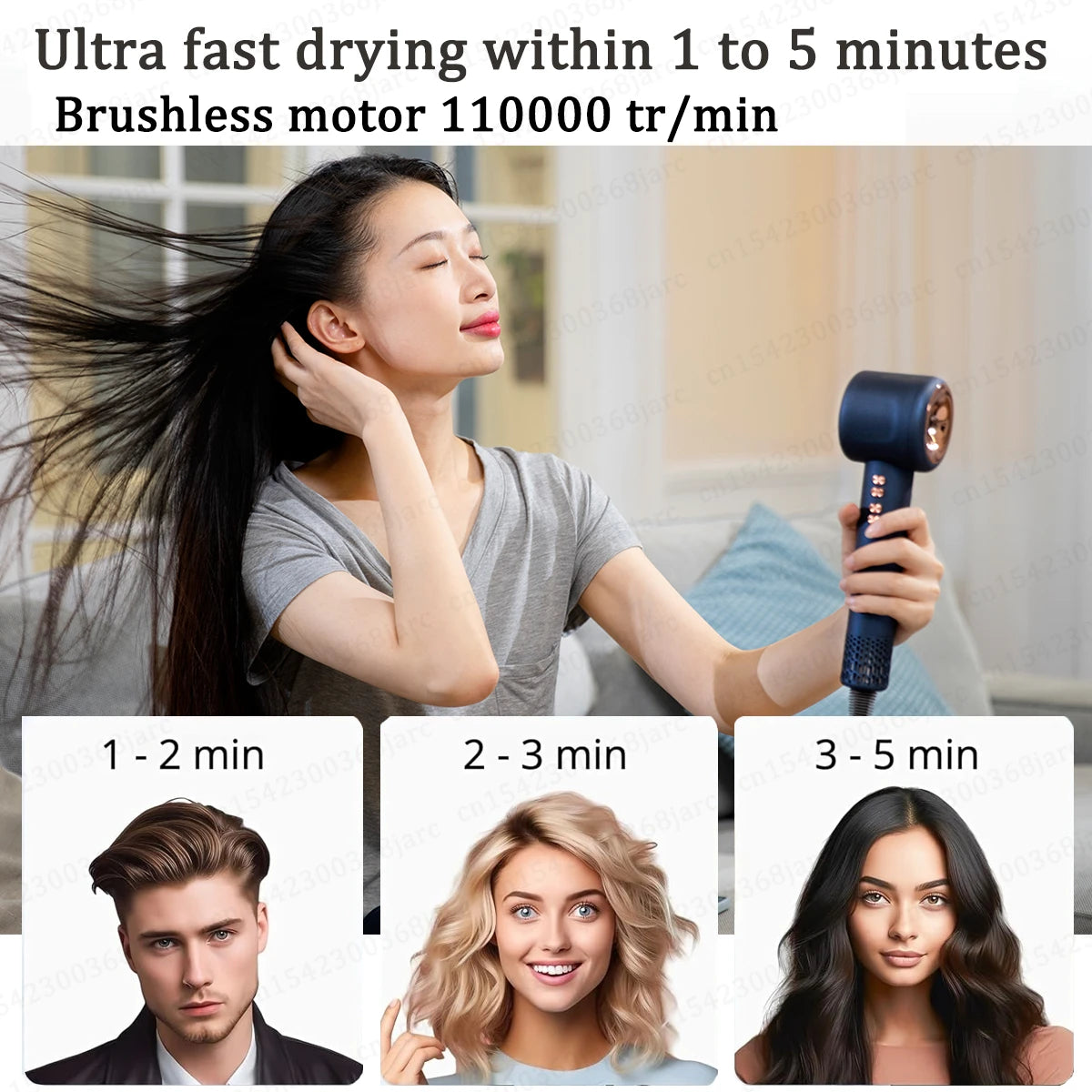 Super Hair Dryer 220V Leafless Hair dryer Personal Hair Care Styling Negative Ion Tool Constant Anion Electric Hair Dryers.