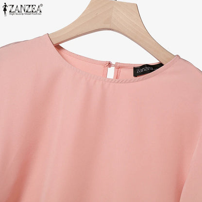 2025 ZANZEA 2PCS Autumn Outfits Casual Long Sleeve Tops Dress Suit Elegant Women 2 Piece Sets Muslim Tracksuits OL Matching Sets.