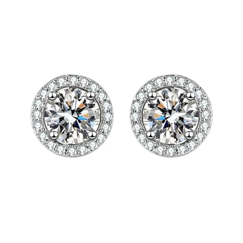 Diamond Earrings Mosonite Earring Square Bag Earrings marry Jewelry simple and fashionable party, Valentine's Day gift.