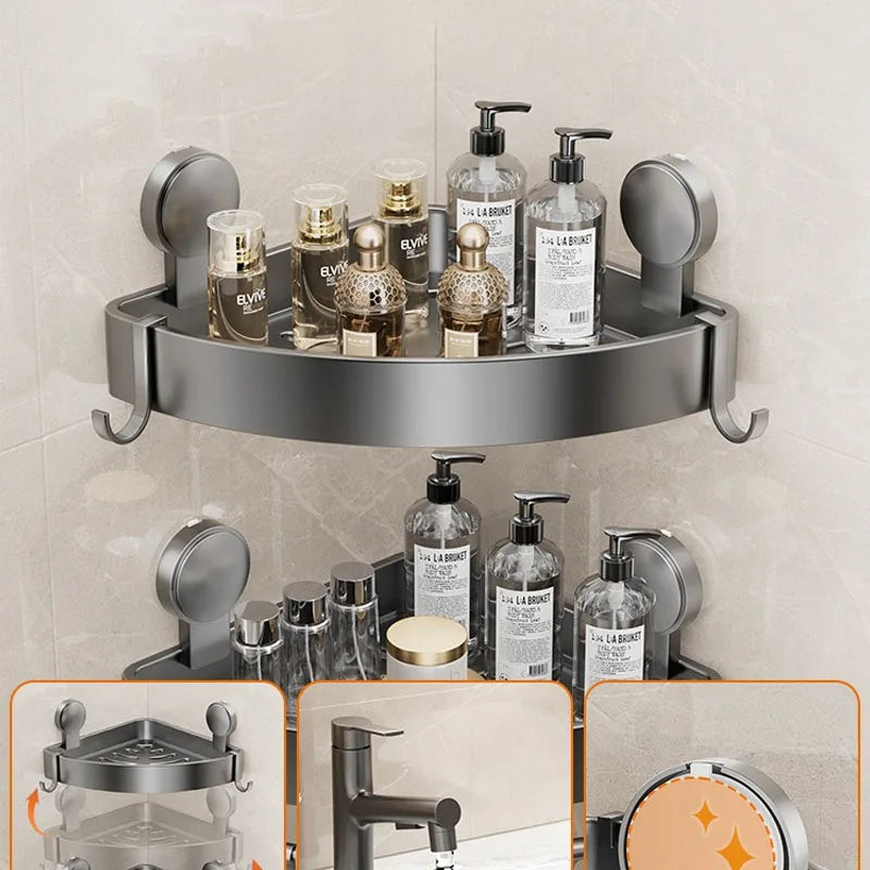 Badezimmerregale, Saugnapf, Wandmontage, Eckregal für Dusche, ohne Bohren, Zubehör, Zubehör, Hardware-Befestigung, Zuhause