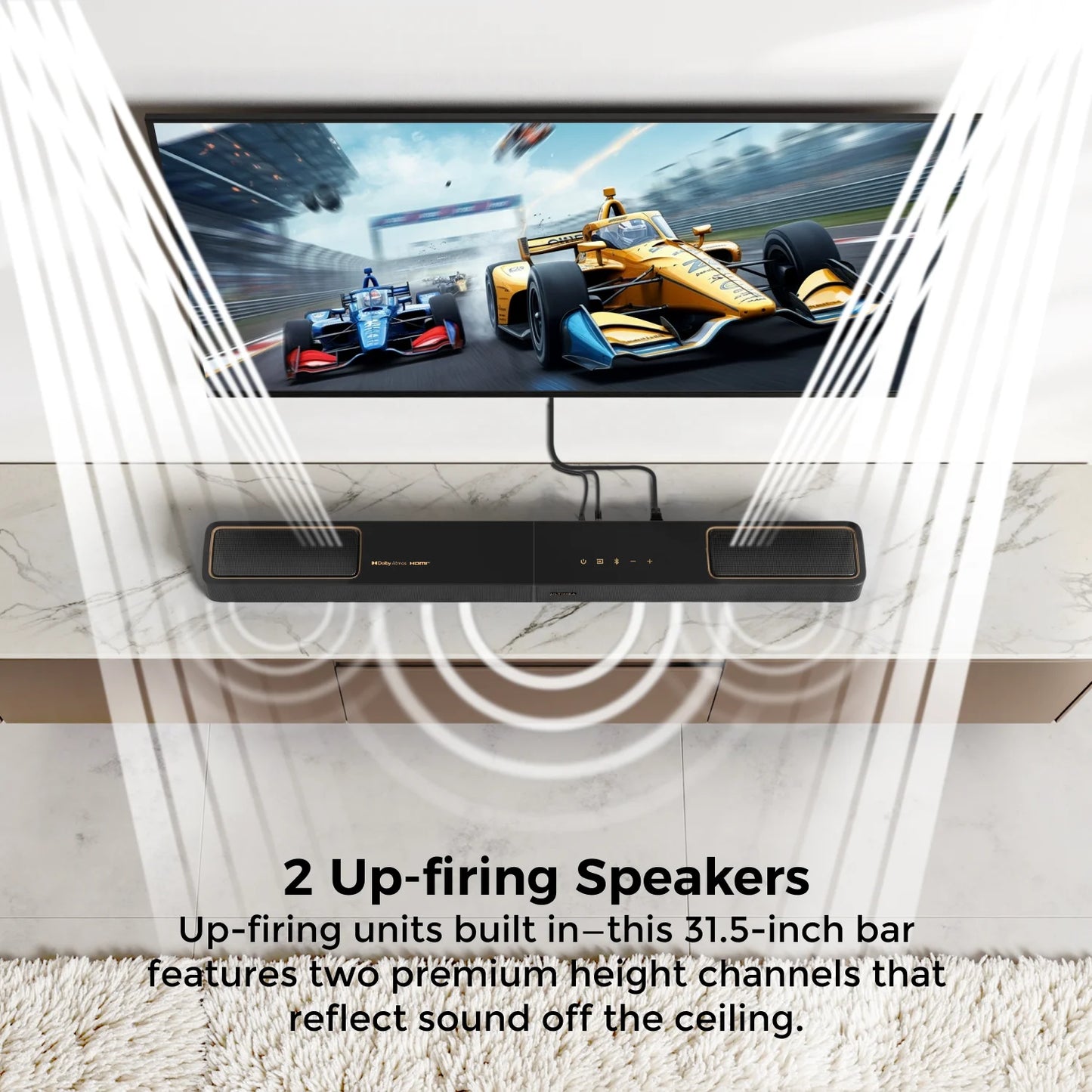 ULTIMEA 460W 5.1.2ch Sound Bar with Dolby Atmos, Surround Sound Home Theater System for TV with 2 Surround Speakers, APP Control.