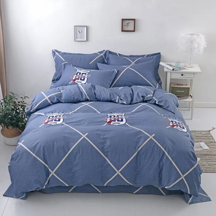 3PC 100% Cotton Duvet Cover Set Striped Printing 1PC Duvet Cover 2PC Pillowcase Cotton Soft Skin Friendly Bedding