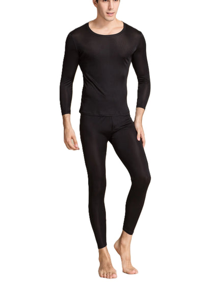 Lange Unterwäsche aus Seide für Herren, lange Unterhosen aus Maulbeerseide, Ober- und Unterteil, Thermounterwäsche-Set/Grundlagen