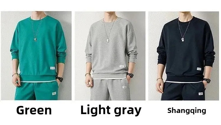 Loose Men's Long Sleeve Hoodie And Pants Set Spring Autumn New Style Casual Sports Youth Loose Fit Male Fashion Outfit.
