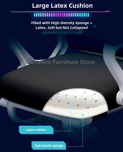 Atmungsaktiver, hochelastischer Netz-Bürostuhl, bequemer Gaming-Computerstuhl, verstellbarer Schreibtisch für Zuhause, Gamer, Drehstuhl, liegend