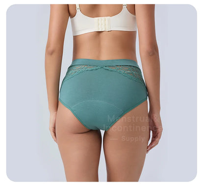 High Waist Period Panties for Women 4-Layer Leakproof Bamboo Fiber Menstrual Underwear Eco-Friendly for Sports Sleep Daily Use.