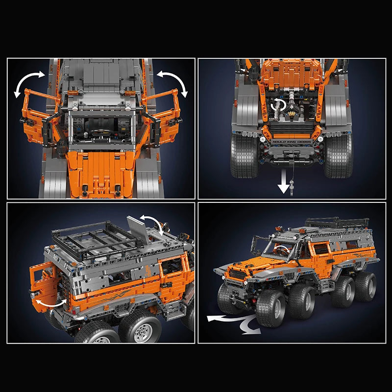 Mould King 13088 13089 Technical Car Toys The RC Avtoros Shaman 8x8 Building Block Assembly Car Brick Set Kids Christmas Gift.