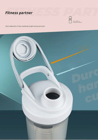 Shake Cup Sports Fitness Water Bottle Milkshake Cup Sports Plastic Water Cup Creative Plastic Drinking Cup Protein Powder Cup.