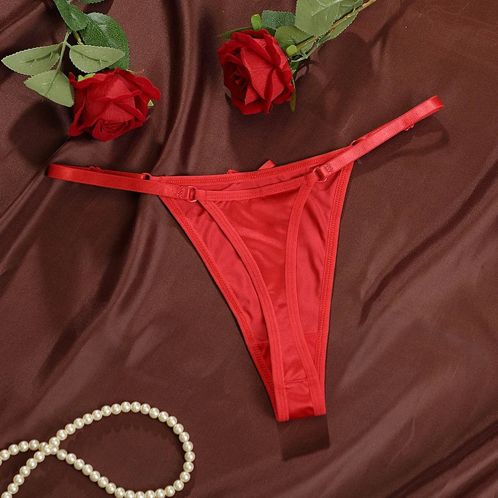 Sexy Women's Satin Soft G-Strings Thongs T-Panties Low Waist Bow Briefs Shorts Comfortable Female Underwear Трусы Женские.