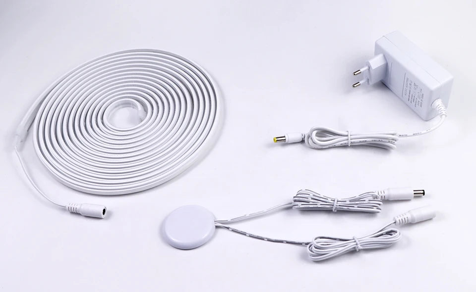 Neon Cob Self-adhesive LED Strip Touch Sensor Light AC110/220V TO DC 24V Silicone Tube Dimmable Neon Tape for Under Cabinet Lamp.