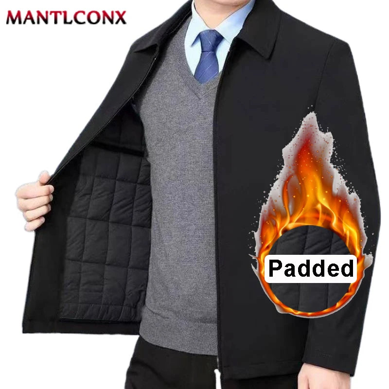 New Thicken Winter Jackets for Men's Winter Coats Warm Fleece Inner Jacket Men Business Stand Collar Parkas Man Outerwear L-3XL.