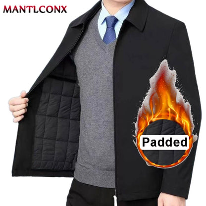 New Thicken Winter Jackets for Men's Winter Coats Warm Fleece Inner Jacket Men Business Stand Collar Parkas Man Outerwear L-3XL.