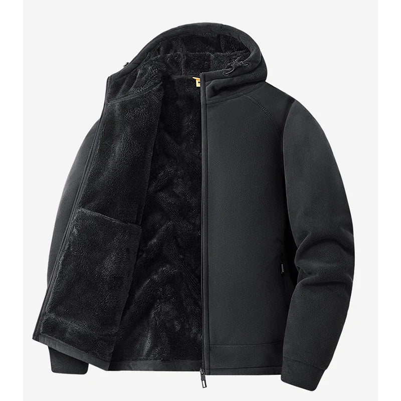 Winter Men Fleece Warm Jackets Mens Windproof Thick Jackets Parkas Coats Men Hooded Casual Outwear Jackets Male LZLLTT.