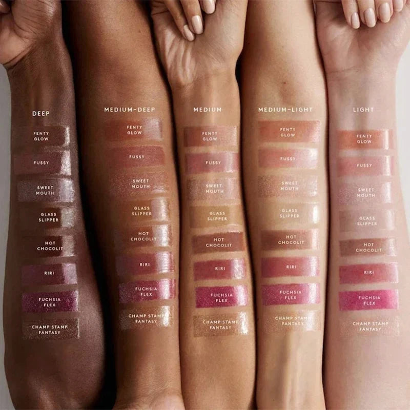 Fenty Beauty Gloss Bomb Lip Glaze Multi-color Moisten Shine Glitter Lip Plumper Makeup Beginner Liquid Lipstick Makeup Cosmetics.