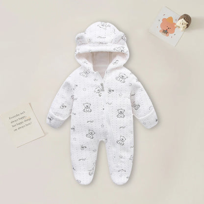 AYNIGIELL 0-12M Cartoon Neugeborenen Body Warme RompersSoft Neugeborenen Baby Kleidung Flanell Herbst Winter Baby Jungen Mädchen Overall.