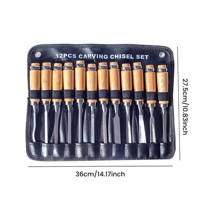 Podofo  12Pcs Wood Carving Hand Chisel Tool Set Woodworking Professional Gouges Consruction An Carpentry Tools
