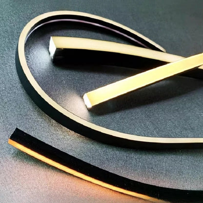 1-5m Black Silicone Tube LED Neon Light DC12V Flexible Recessed Diffuser Channel Waterproof Wall Ceiling Ribbon Rope Strip Light.