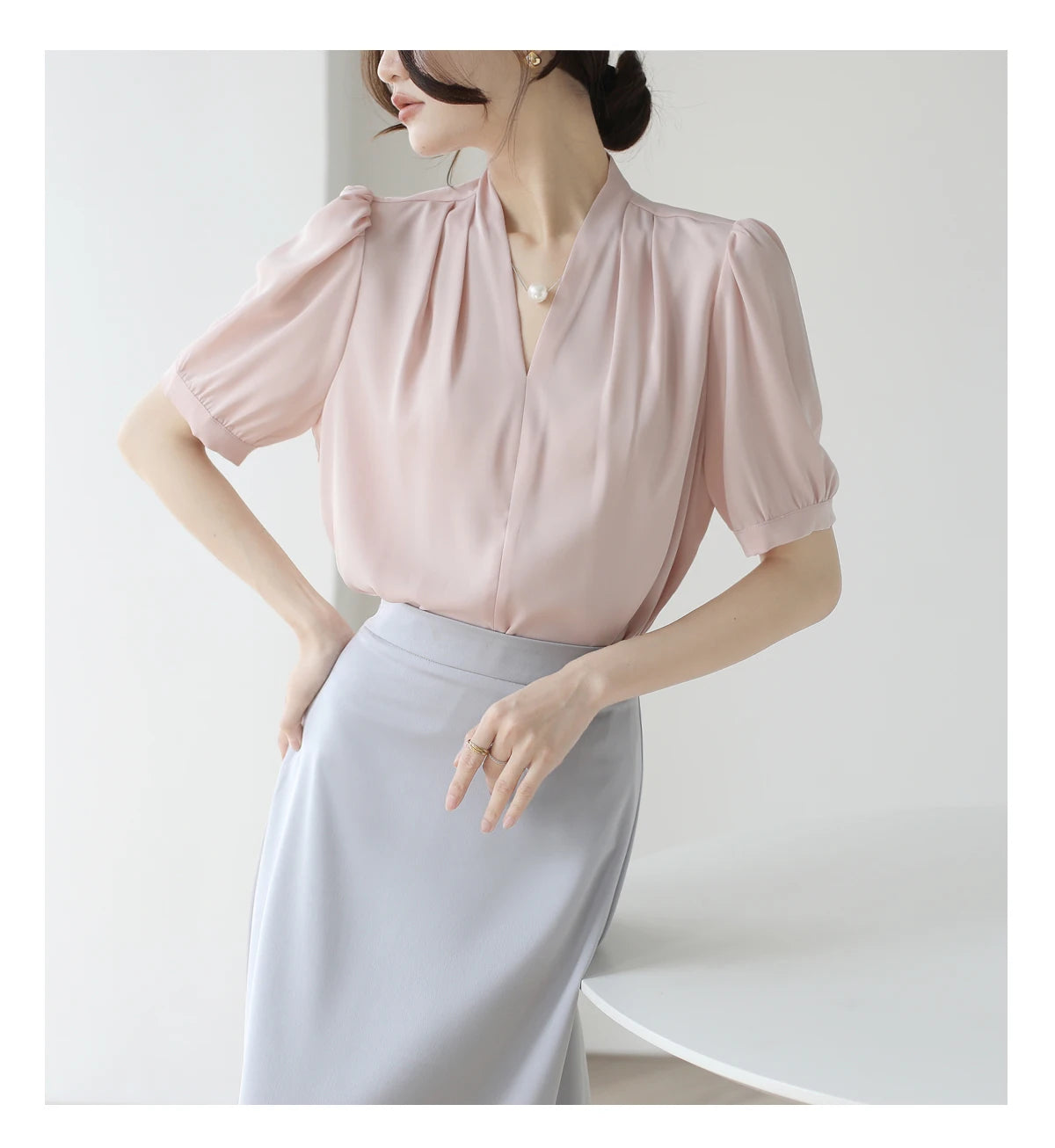 2025 Fashion Summer Short Sleeve V-Neck Women Blouse White Blouse Shirt Women Tops Blouses Shirts Blusas De Mujer Camisas P856