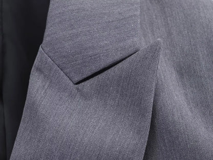 HH Frau Mode Vielseitige Lange Ärmel Zweireiher Tasche Dekoration Blazer + High Street Casual Pendeln Hose 2-teiliges Set