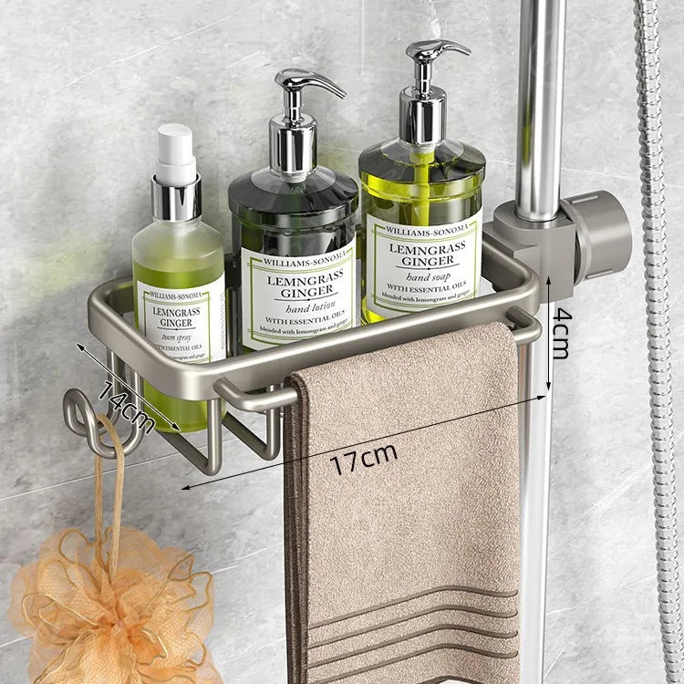 Nicht perforiertes mehrschichtiges Lagerregal für das Badezimmer. Badezimmerregal. Toilettenraum-Duschregal aus Aluminium