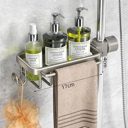 Nicht perforiertes mehrschichtiges Lagerregal für das Badezimmer. Badezimmerregal. Toilettenraum-Duschregal aus Aluminium